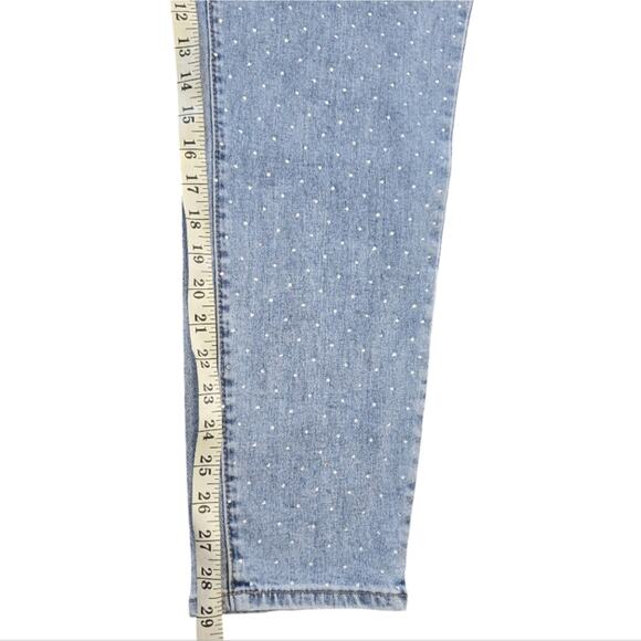 Rebecca Minkoff Light Blue Denim‎ Crystal Studded Straight Jeans Plus 18 20 NEW - Picture 4 of 12